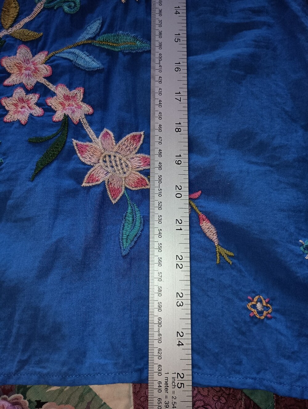 Size L Johnny Was Lapis Blue embroidered Malaya Cotton Field Blouse Peasant Top - Picture 6 of 9